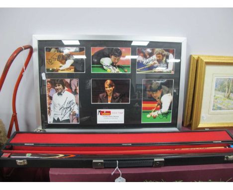 Snooker Autographs - Virgo, Parrott, Tabb, Werbeniuk? and others, pen signed (all unverified), on a John Bennett two sectiona