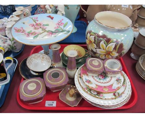 Royal Winton Ovoid Vase, porcelain tazza decorated with apple blossom, Paragon, Aynsley, Royal Chelsea teaware, Noritake dres