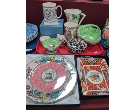 Maling Lustre Ceramics, Wedgwood 'Snowdon' Mug, 'Cornucopia' powder bowl:- One Tray, boxed Worcester QE2 Jubilee dish and Mal