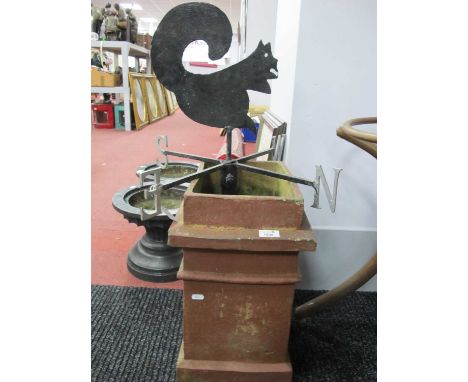 Iron Weather Vane. Chimney pot, 49cm high. (2).