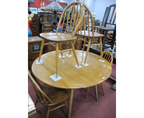 Ercol Drop Leaf Table, together with four matching chairs (5).