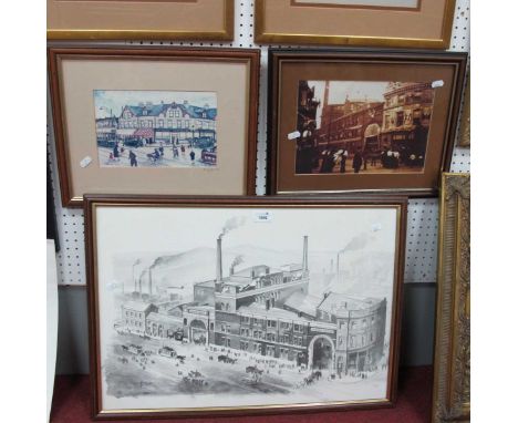 J. Gilbert "Exchange Brewery" Sheffield, limited edition of 50 monochrome print 43.5 x 62.5cm. Terry Gorman, Hunters Bar prin