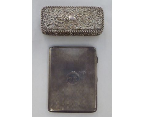 Silver collectables: to include a folding cigarette case with engine turned decoration&nbsp; Birmingham 1926&nbsp; 