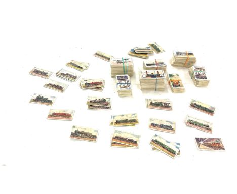 Selection of Wills vintage cigarette cards to include Safety first, railay equipment, railway engines, merchant ships etc 