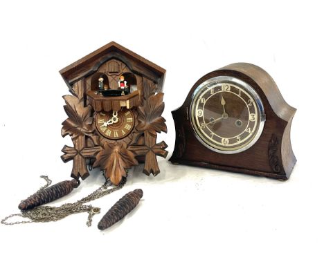 German cuckoo clock, Smiths mantel clock, both untested 