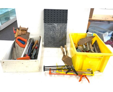 Large selection of tools to include grease guns, saws, trowels etc 