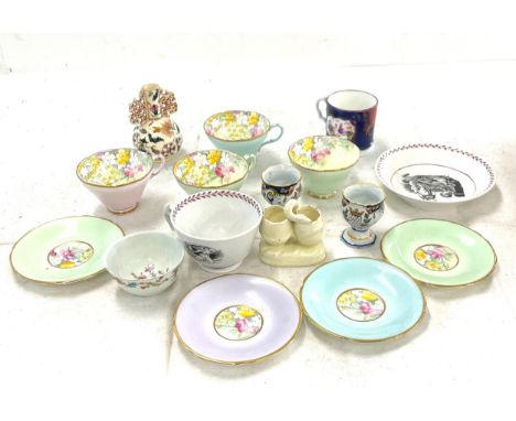 Box of assorted ceramics including Zsolnay, Paragon, Quimper etc 