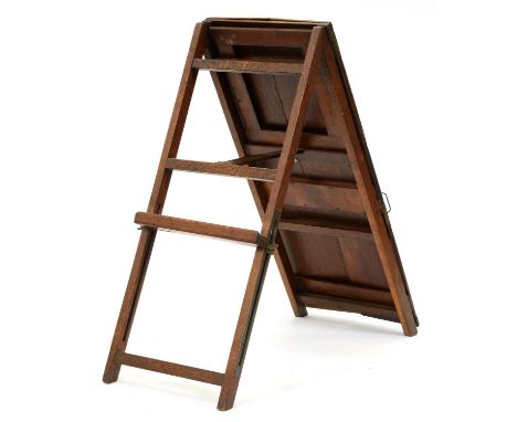 A Victorian oak collapsible artist's easel, of triptych form, 122cm h Complete and in good condition