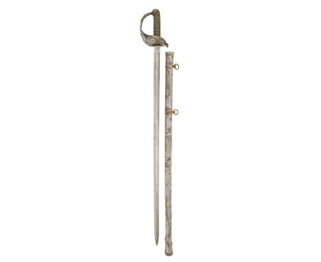An 1821 pattern heavy cavalry officer's sword and scabbard, *olt &amp; Son Sackville Str London, No 105741, with 'Wilkinson' 