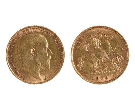 Gold coin. Half sovereign 1909 