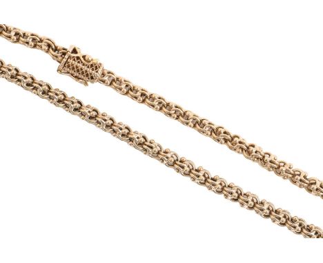 A 9ct gold rope necklace,&nbsp; 76cm l, 40.5g Good condition