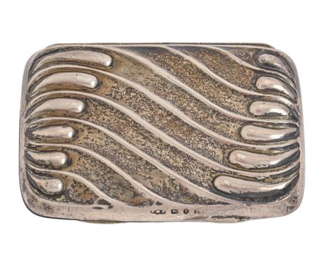 A Victorian spirally fluted and reeded silver lady's cigarette case, 85mm l, marks rubbed, Birmingham 1891, 2ozs Light wear o