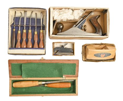 A William Marples &amp; Sons Ltd "BB" No 11 smoothing plane, boxed, a Record smoothing plane, boxed, a Stanley No 75 bullnose
