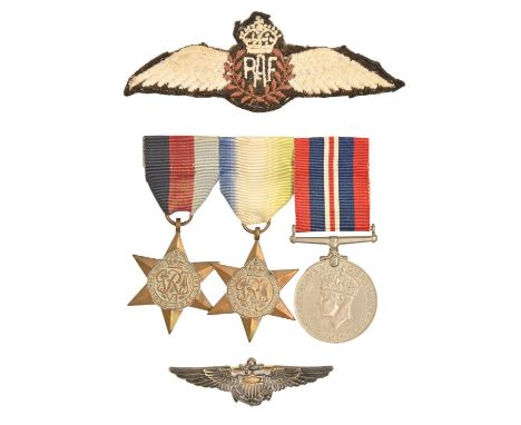 WWII, attributed group of three, 1939-1945 Star, Atlantic Star and War Medal, attributed to Sergeant James Robert Elding RAF 