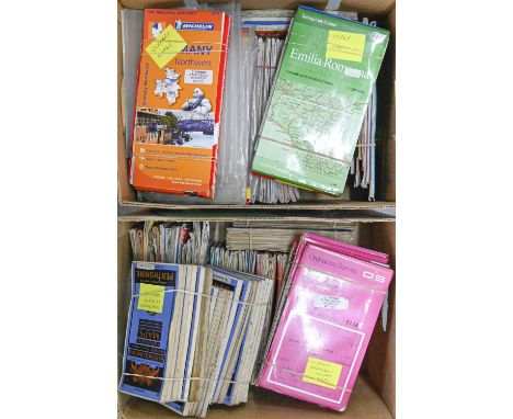 A quantity of Ordnance Survey, Bartholomews and other folding maps of the United Kingdom and Europe 