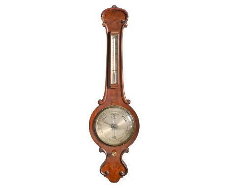 A Victorian mahogany barometer, the silvered dial inscribed Corti Exeter, 22cm h x 27cm w Minor chips, cracks and losses cons