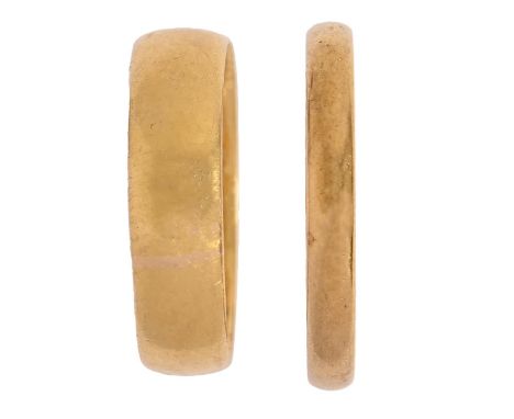 Two 22ct gold wedding rings, 6.8g, size M and N Light wear