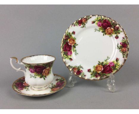 ROYAL ALBERT 'OLD COUNTRY ROSES' PART TEA AND COFFEE SERVICE,along with a Royal Albert 'Old English Rose' cup, saucer and pla