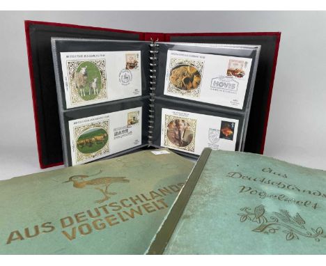 TWO ALBUMS OF CIGARETTE CARDS,of ornothological interest, along with an album of first day covers (3)
