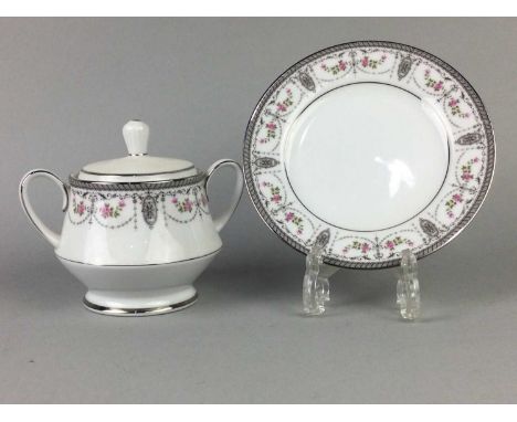 NORITAKE PART TEA AND DINNER SERVICE,with floral decoration