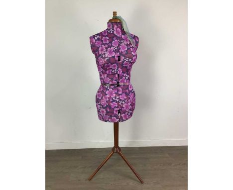 VINTAGE ADJUSTABLE DRESS MAKER'S MANNEQUIN,on tripod suppots