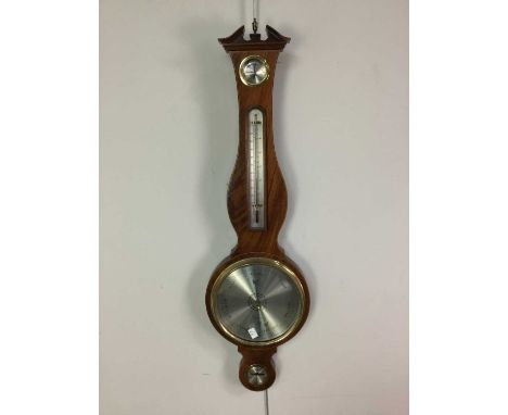 REPRODUCTION MAHOGANY BANJO BAROMETER,88cm high