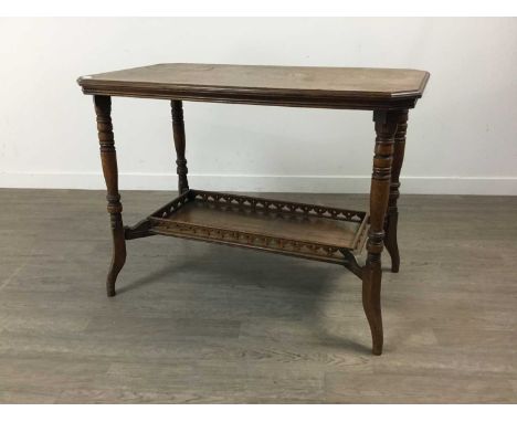 VICTORIAN OAK TWO TIER OCCASIONAL TABLE,91cm wide