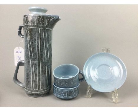 POOLE COFFEE SERVICE,along with a Cran Arran coffee service, a Poole gravy boat and salt and pepper shakers 
