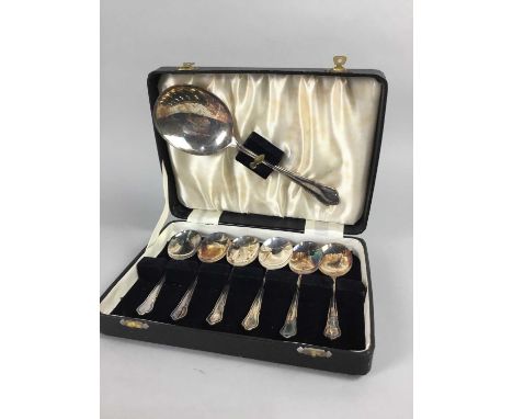 LOT OF CASED SILVER PLATED FLATWARE,along with a Canon camera