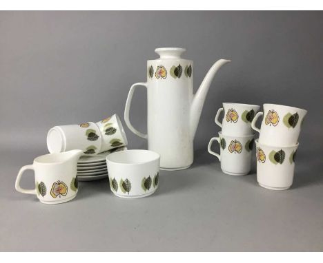 MEAKIN STUDIO COFFEE SERVICE,comprising six cups, six saucers, coffee pot, cream jug and sugar bowl