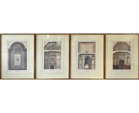 FRENCH ARCHITECTURAL LITHOGRAPHS, a set of four, 53cm x 40cm. (4) 