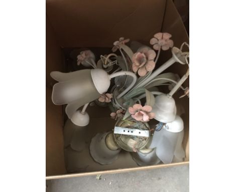BOX OF CEILING LIGHT FITTINGS