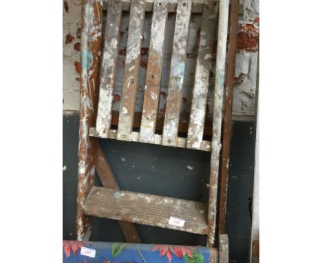 WOODEN STEP LADDERS A/F DAMAGED