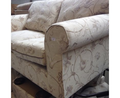 TWO PIECE CREAM SUITE AND POUFFE