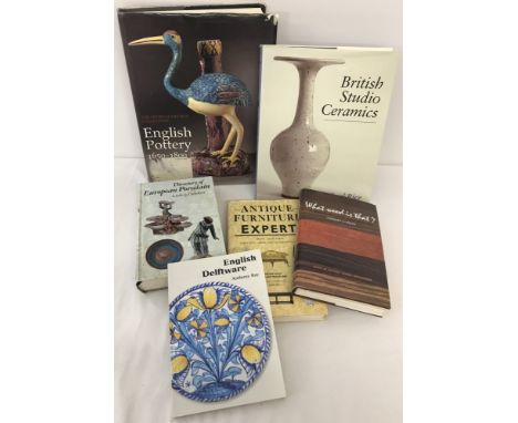 A collection of 6 reference books on antiques. Comprising:- English Pottery 1650-1800 (The Henry H. Wheldon Collection), Brit