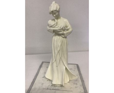 A Royal Worcester figurine from the Tender Moments range, "First Touch". No. 4011 of 7,500 with COA. Approx. 22.5cm tall.