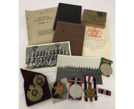 WW2 medal group and other items for T/10705739 Sapper S. J. Rideout, Royal Engineers. Comprises:- 1939-45 Star, France and Ge