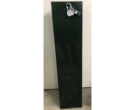 3 gun steel cabinet with 2 Police approved locks with keys. Lined with green baize. 126cm tall.