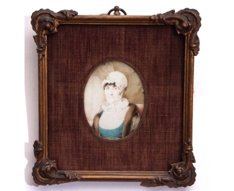 John Thirtle, Portrait miniature of the artist's mother, 9 x 7cm 