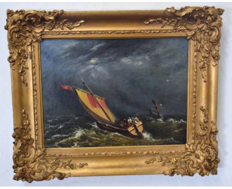 19th century English School oil on canvas, Seascape, 30 x 40cm