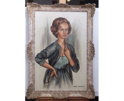 Rene Cazassus, signed oil on canvas, Portrait of a lady, 80 x 52cm