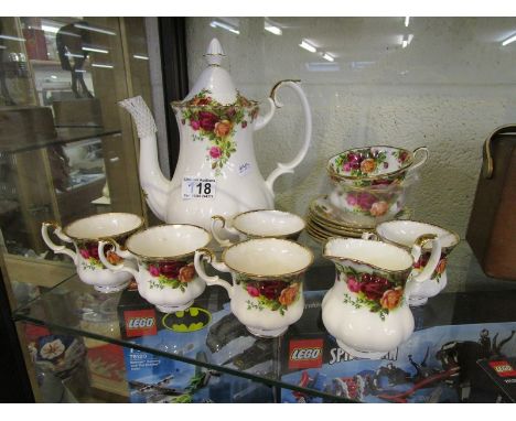 Royal Albert Old Country Roses part tea &amp; coffee service to include pot