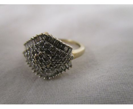 Gold &amp; diamond cluster ring