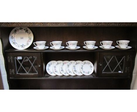 Royal Worcester - Set of 6 trios and sandwich plate