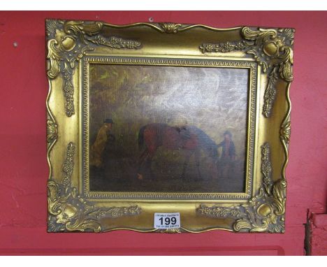 Oleograph in gilt frame