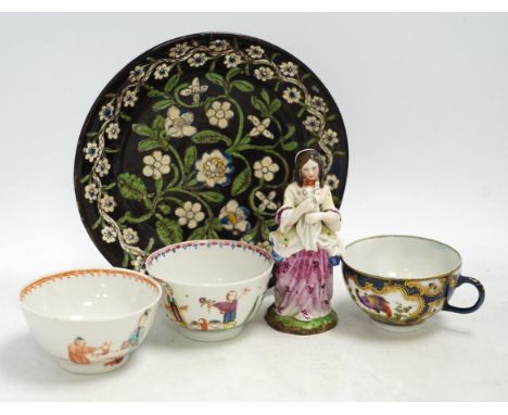 A group of European ceramics including New Hall, Worcester, Flight Barr &amp; Barr, Chelsea, Bloor Derby, Meissen etc. Condit