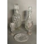 A selection of various glassware to include two decanters.