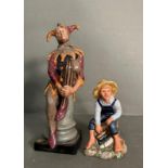 Two Royal Doulton figures of Tom Sawyer and The Jester