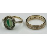 Two 9ct gold and silver rings AF