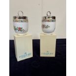 Two Coalport porcelain egg coddler , boxed